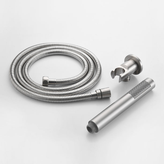 1-spray Patterns 10 in. Dual Fixed and Handheld Shower Head 1.8 GPM in Brushed Nickel