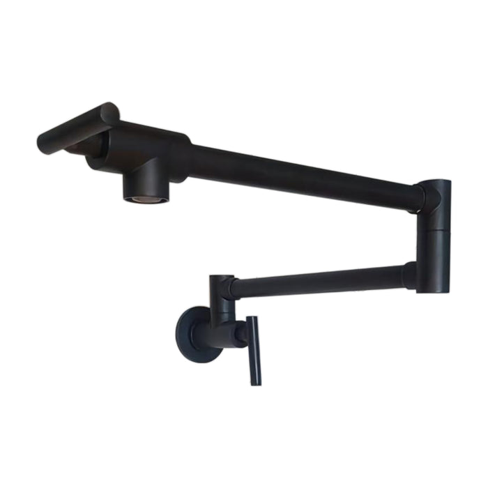 Pot Filler Faucet Wall Mount,Commercial Kitchen Faucet Folding Stretchable with Double Joint Swing Arms,Kitchen Sink Faucet with Single Hole 2 Handles and 2 cartridges to Control Water