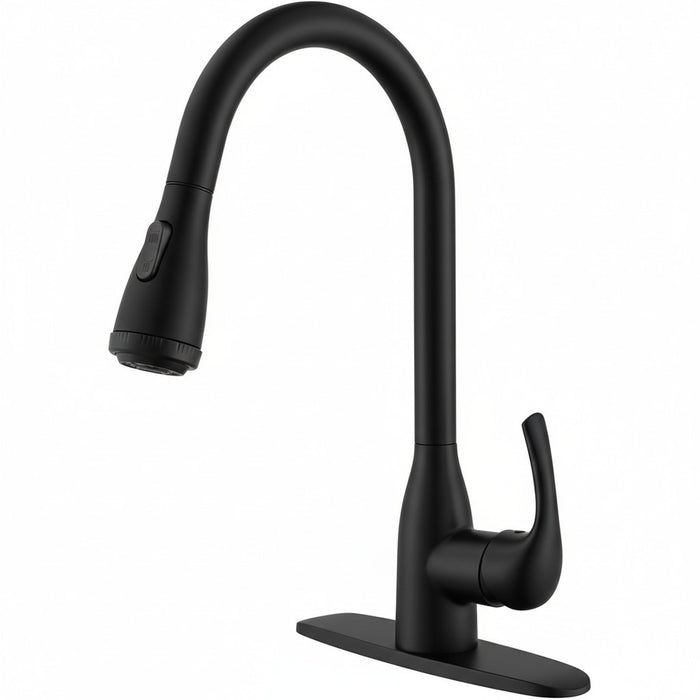 Single Handle High Arc Pull Down Sprayer Kitchen Sink Faucet with 4 Spraying Modes