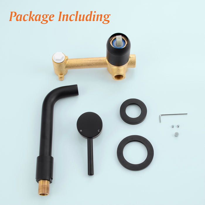 Wall-mounted bathroom sink faucet
