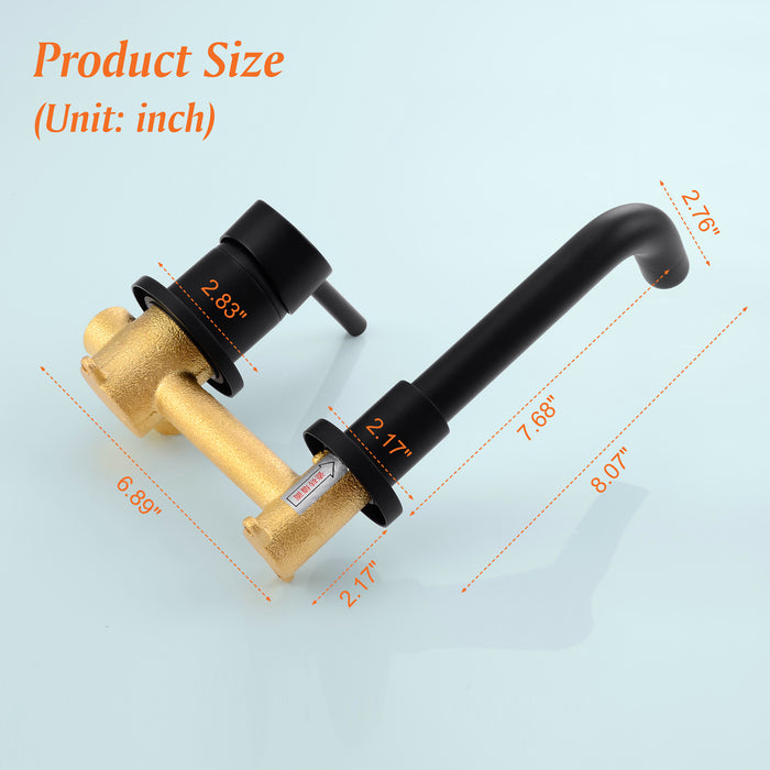 Wall-mounted bathroom sink faucet