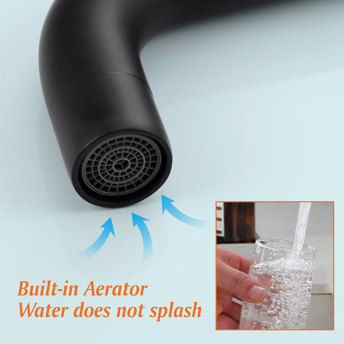 Wall-mounted bathroom sink faucet
