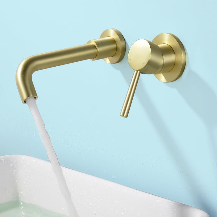 Wall-mounted bathroom sink faucet