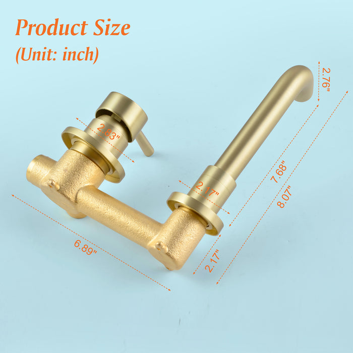 Wall-mounted bathroom sink faucet
