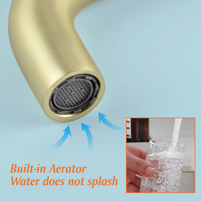 Wall-mounted bathroom sink faucet