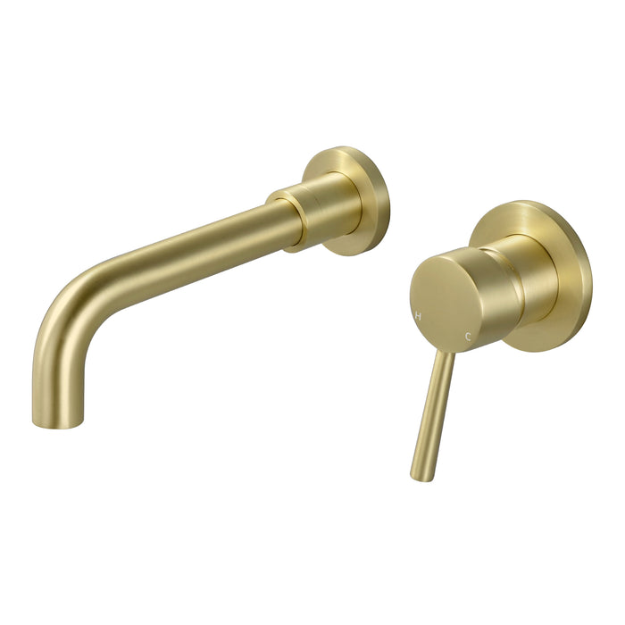 Wall-mounted bathroom sink faucet