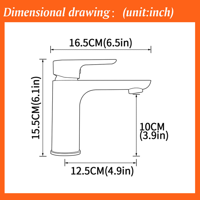 Brushed Gold 1-Handle 1 Hole Deck Mount Bathroom Sink Faucet