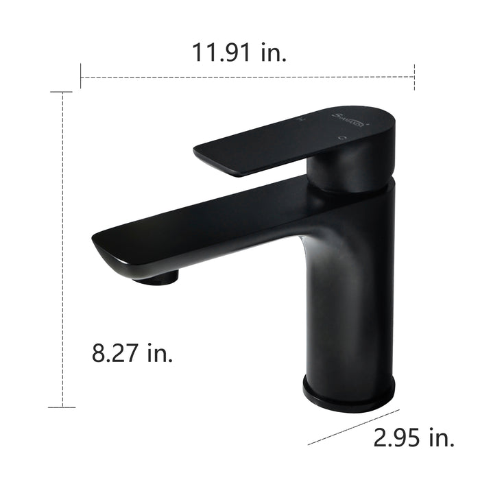 Contemporary Single Hole Bathroom Faucet Single Handle Vanity Faucet In Matte Black