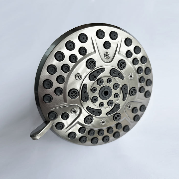 10-Spray Patterns with 1.75 GPM 4.72 in. Wall Mount Fixed Shower Head With High-Pressure in Brushed Nickel