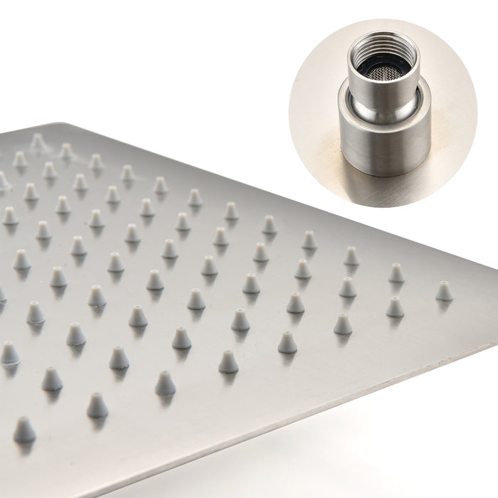 1-Spray Patterns with 2.5 GPM 9.84 in. Ceiling Mount Fixed Shower Head in Brushed Nickel