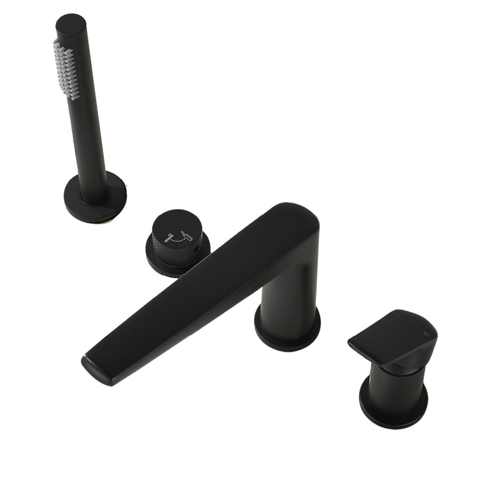 Topcraft Deck-Mounted 4-Hole Bathtub Filler Faucet with Handheld Shower