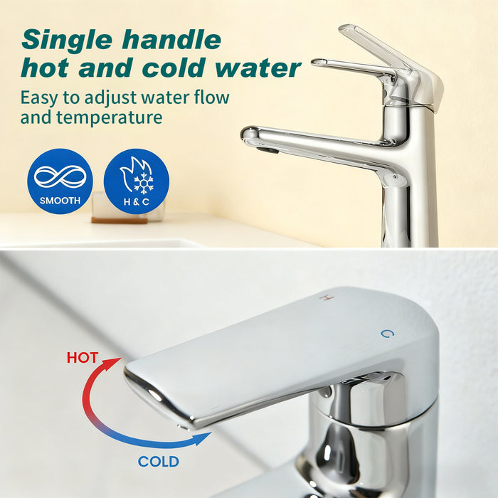 Topcraft Single-Handle Bathroom Faucet with Pop-Up Drain