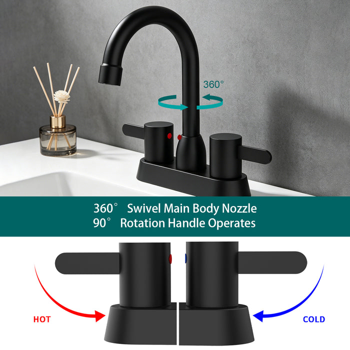 2 Handles Bathroom Sink Faucet,Centerset RV Bathroom Faucets for 2/3 Hole