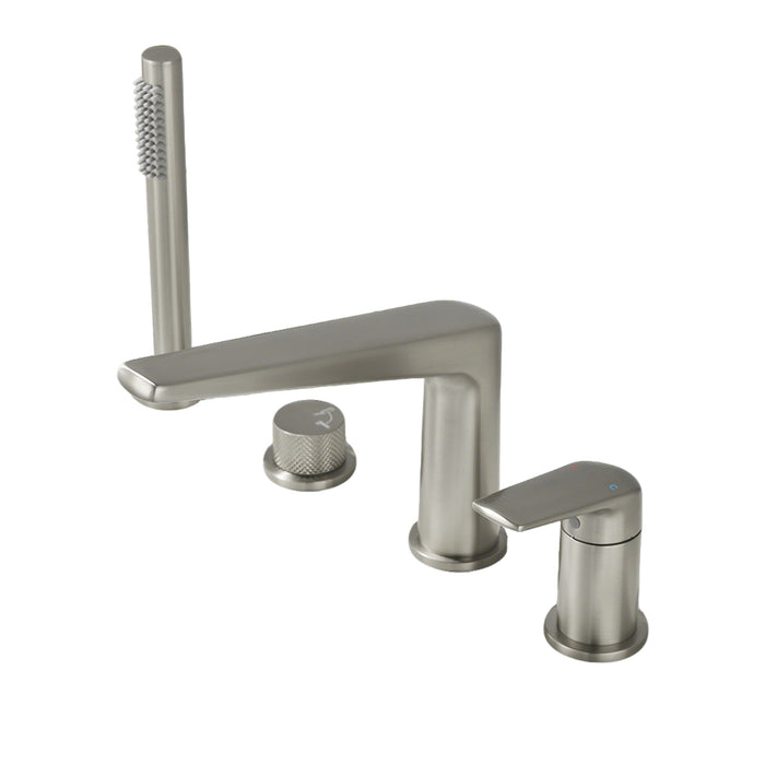 Topcraft Deck-Mounted 4-Hole Bathtub Filler Faucet with Handheld Shower