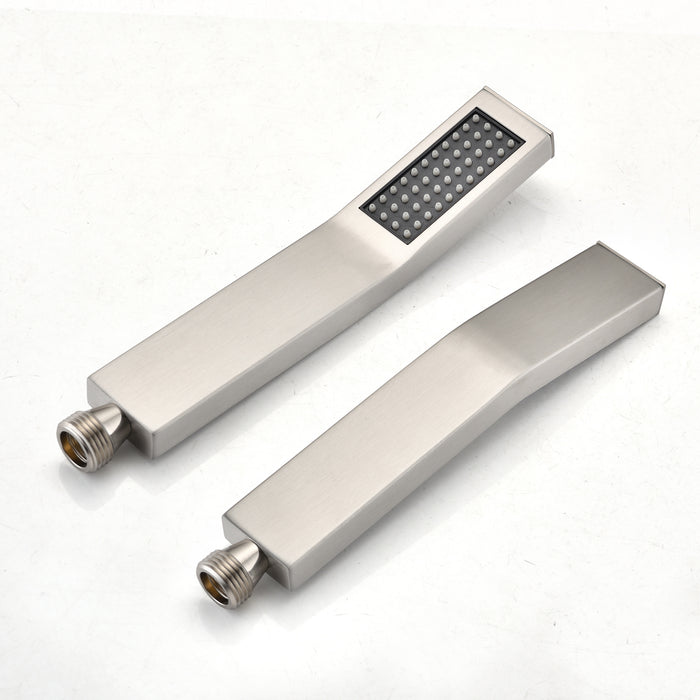 1-Spray Patterns 10 in. Ceiling Mount Dual Fixed and Handheld Shower Head with 2.5 GPM in Brushed Nickel