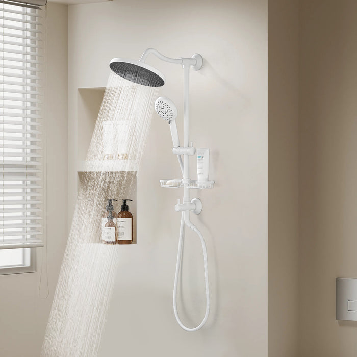 ShowerSpas Shower System, with 10" Rain Showerhead, 4-Function Hand Shower, Adjustable Slide Bar and Soap Dish