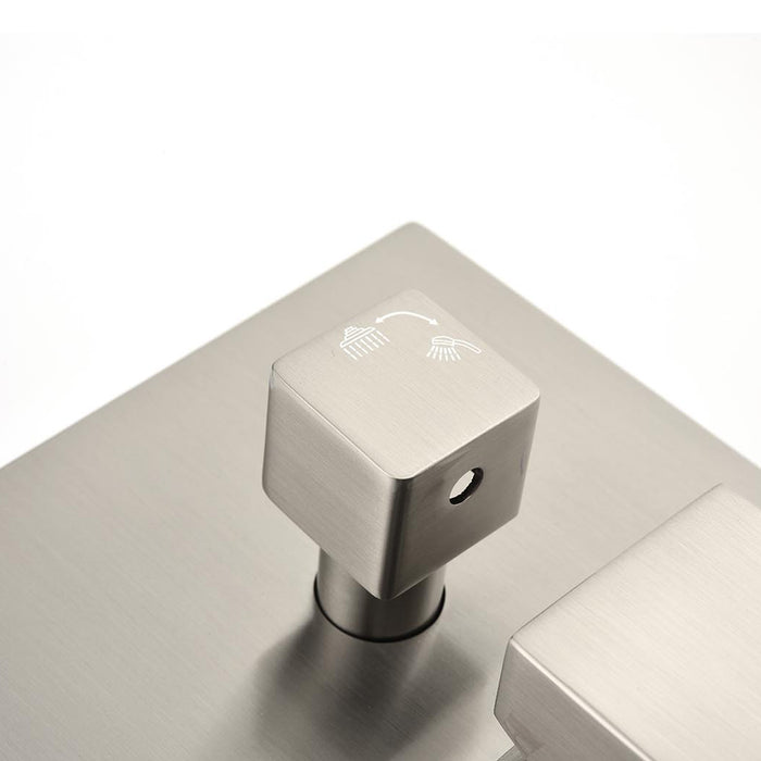 1-Spray Patterns 11.8 in. Dual Fixed and Handheld Shower Head with 2.5 GPM in Brushed Nickel