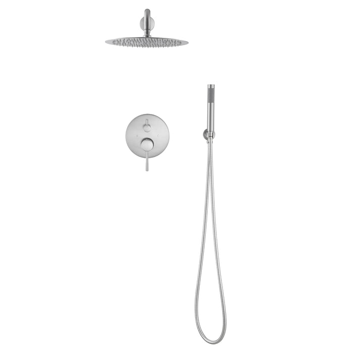 1-spray Patterns 10 in. Dual Fixed and Handheld Shower Head 1.8 GPM in Brushed Nickel