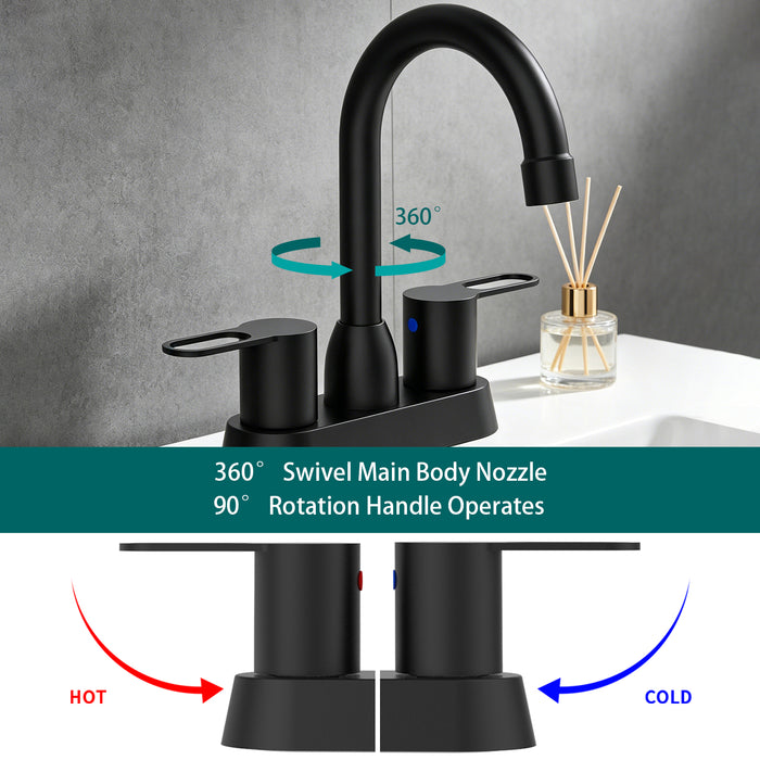 2 Handles Bathroom Sink Faucet, Centerset RV Bathroom Faucets for 2/3 Hole