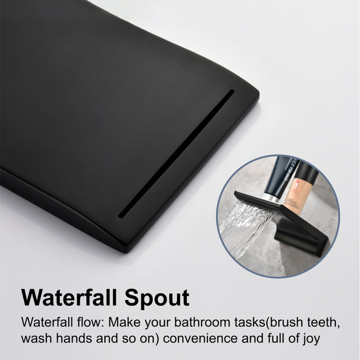 Modern Single-Handle Wall Mount Bathroom Faucet (Matte Black/Brushed Gold)