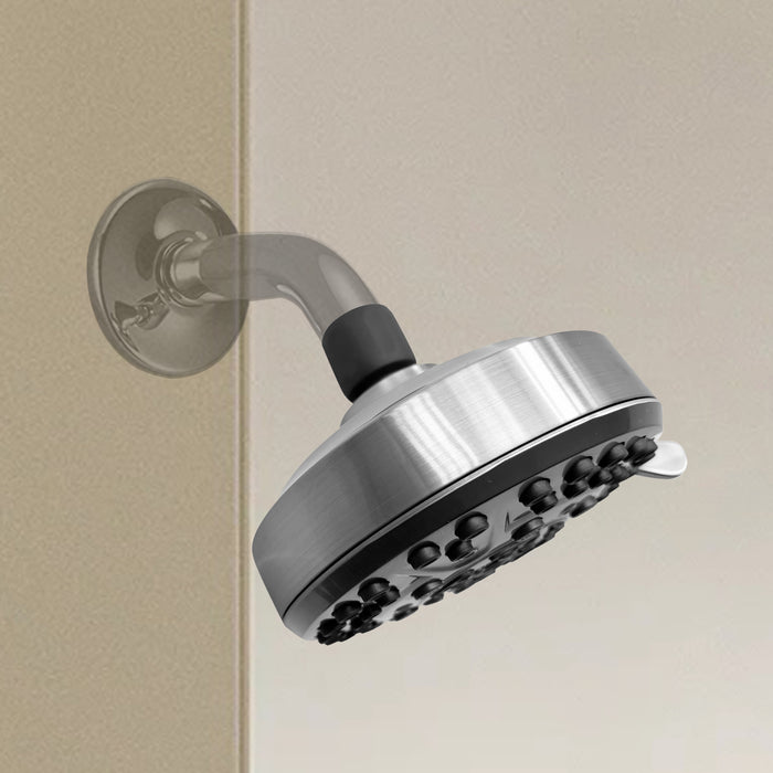 10-Spray Patterns with 1.75 GPM 4.72 in. Wall Mount Fixed Shower Head With High-Pressure in Brushed Nickel