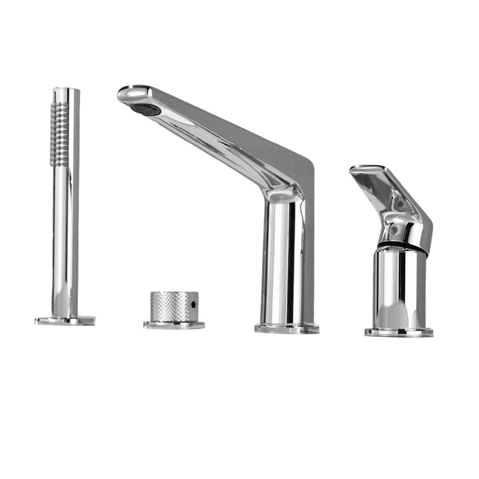 Topcraft Deck-Mounted 4-Hole Bathtub Filler Faucet with Handheld Shower