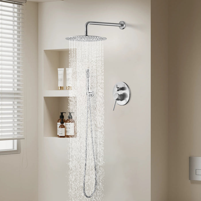 1-spray Patterns 10 in. Dual Fixed and Handheld Shower Head 1.8 GPM in Brushed Nickel