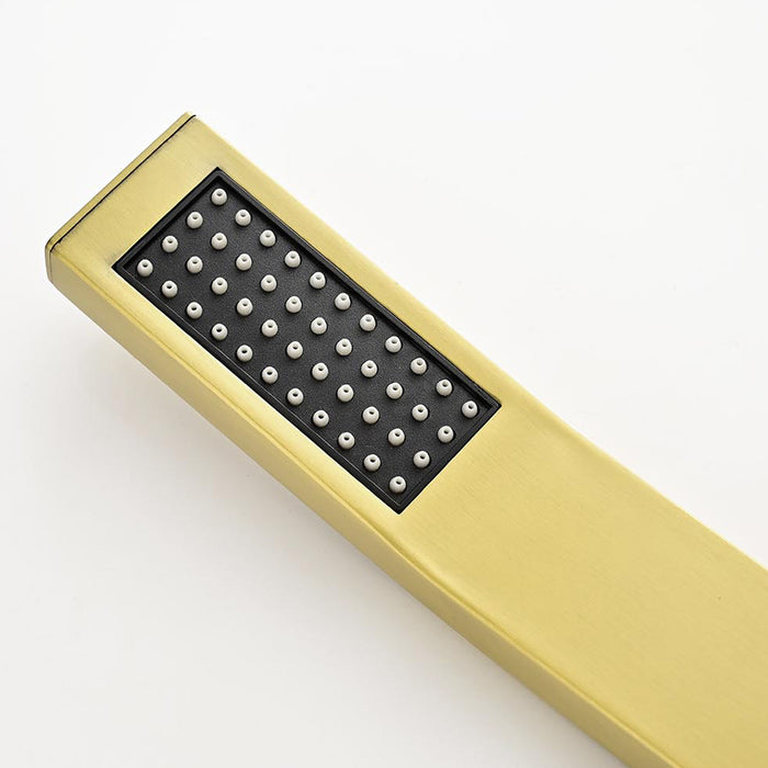 1-Spray Patterns 9.8 in. Dual Fixed and Handheld Shower Head with 1.8 GPM in Brushed Gold