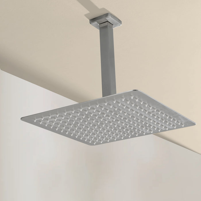 1-Spray Patterns with 2.5 GPM 9.84 in. Ceiling Mount Fixed Shower Head in Brushed Nickel