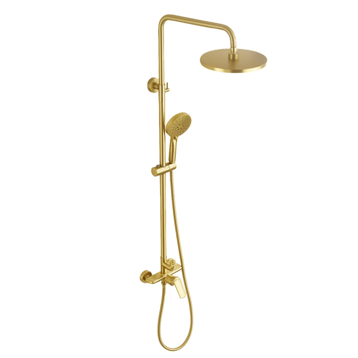 Topcraft Wall-Mounted 10-Inch Rain Shower System with Handheld Faucet