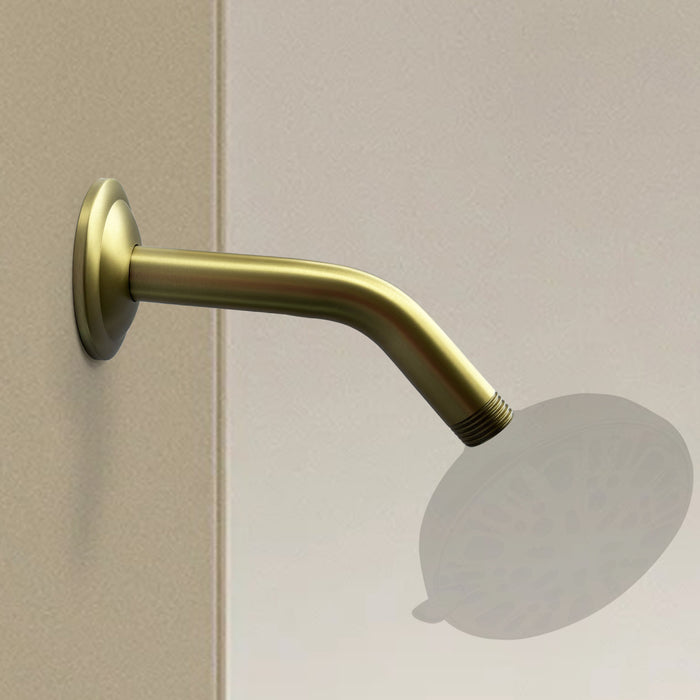 Shower Arm with Flange, 1/2 NPT Tapered Threads, Rain Shower Head Arm, Wall Mount Shower Extension Arm