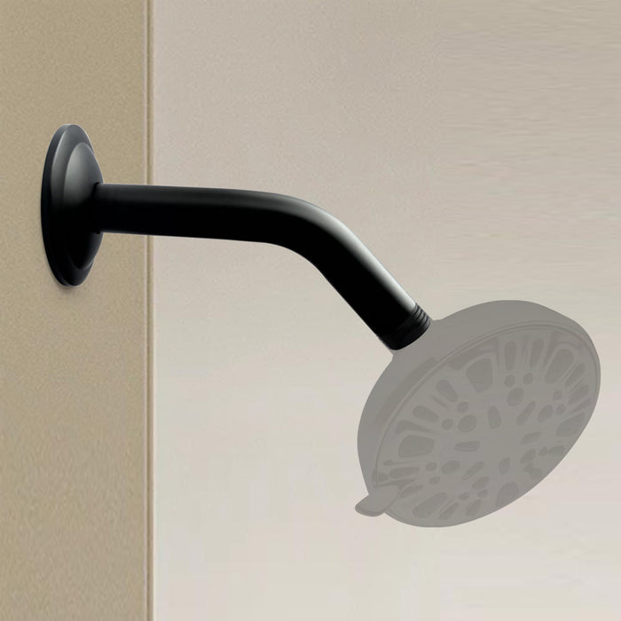 1/2 NPT × 4.8 in. Round Wall Mount Shower Arm with Sure Grip Flange in Matte Black ( 1-Pack )