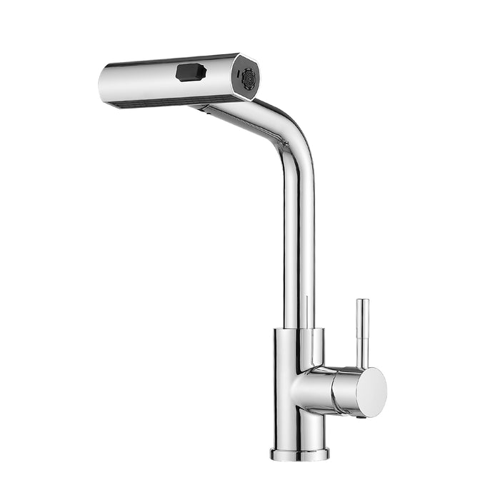Single Handle Basin Sink Pull Out Kitchen Faucet With 360° Rotating Spout