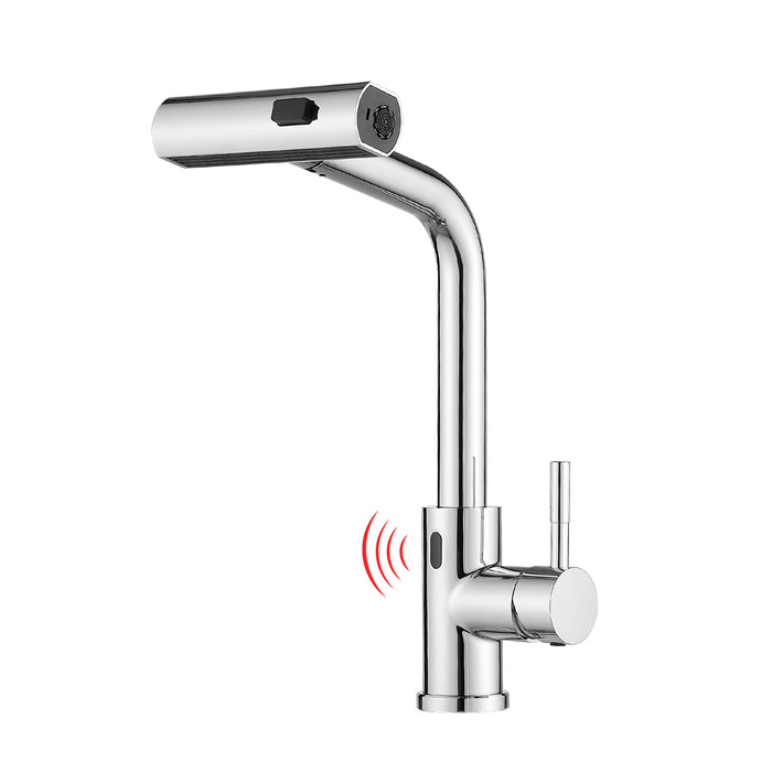Battery Powered Touchless Pull Out Kitchen Faucet, Without Battery
