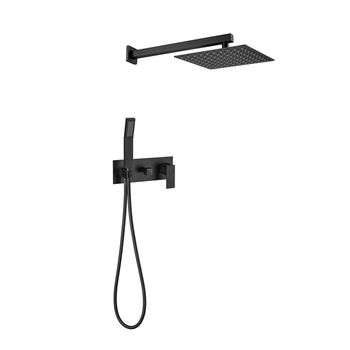 1-Spray Patterns 9.84 in. Dual Fixed and Handheld Shower Head with 1.8 GPM in Matte Black