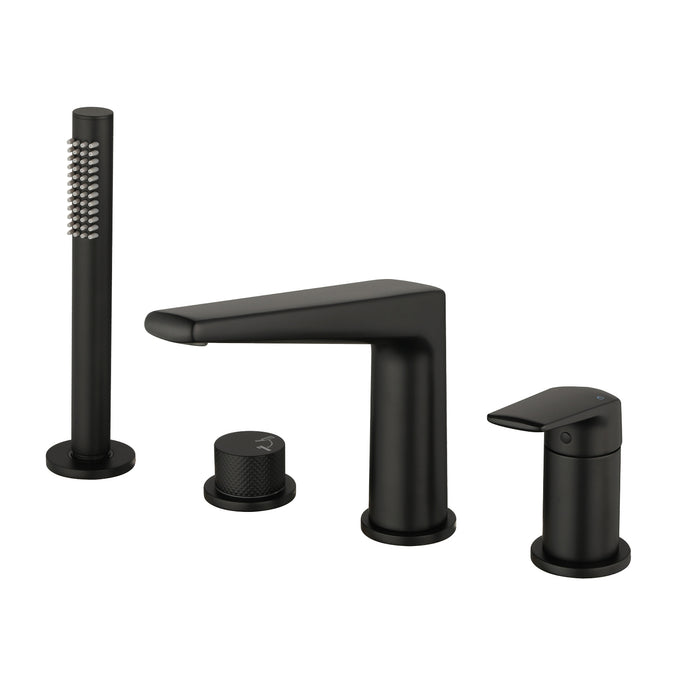 Topcraft Deck-Mounted 4-Hole Bathtub Filler Faucet with Handheld Shower
