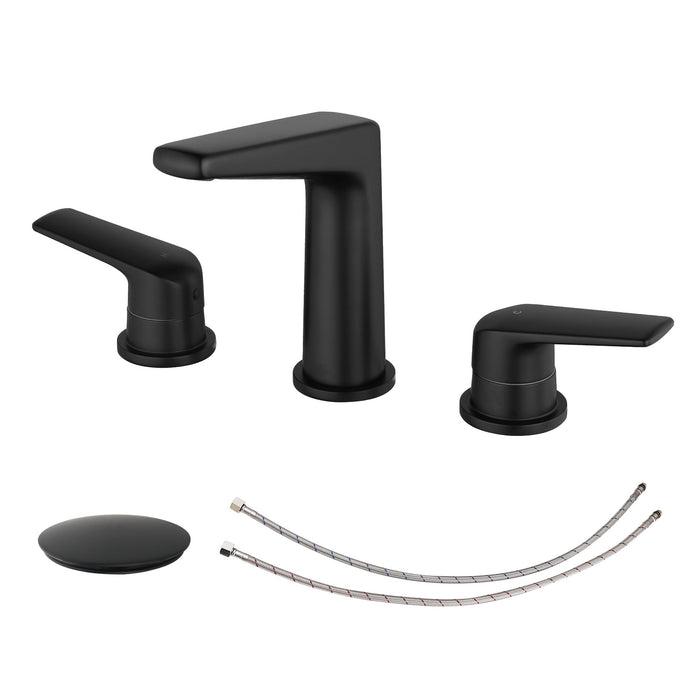 Topcraft Dual-Handle Wide-Spout Bathroom Faucet with Pop-Up Drain
