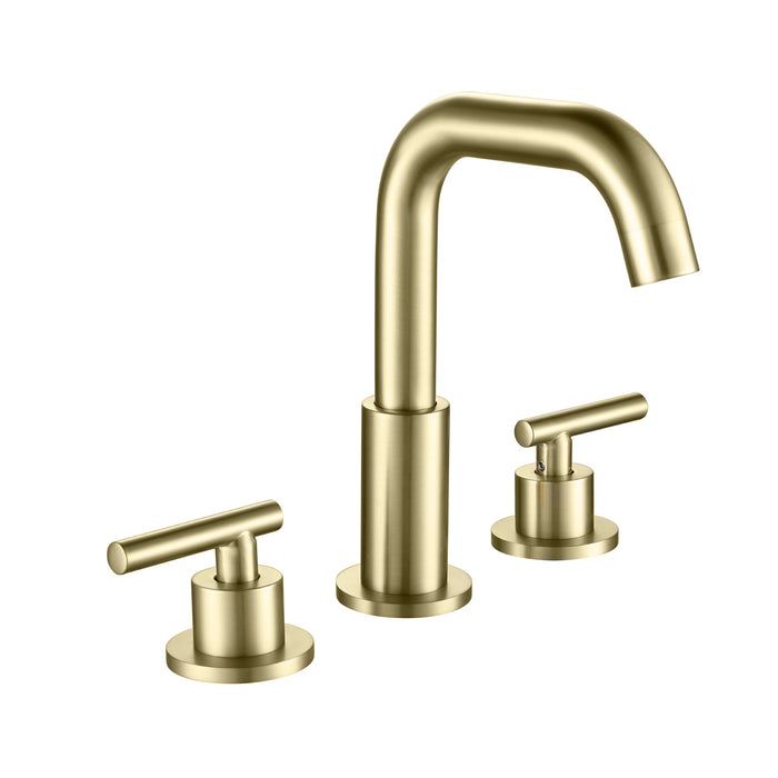 Modern 8 in. Brass Mid-Arc Widespread Bathroom Faucet 2-Handle Sink Faucet with 360-Degree Rotatable Spout
