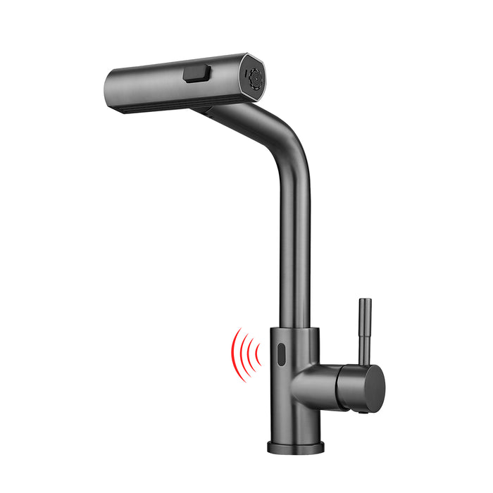 Battery Powered Touchless Pull Out Kitchen Faucet, Without Battery