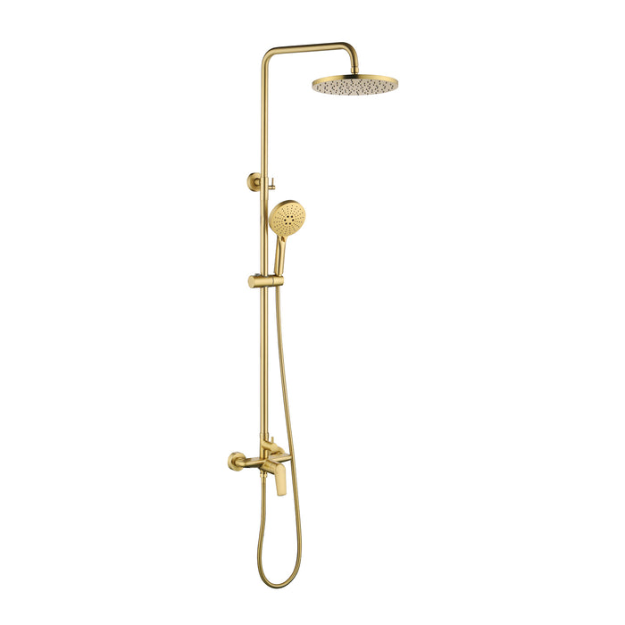 Topcraft Wall-Mounted 10-Inch Rain Shower System with Handheld Faucet