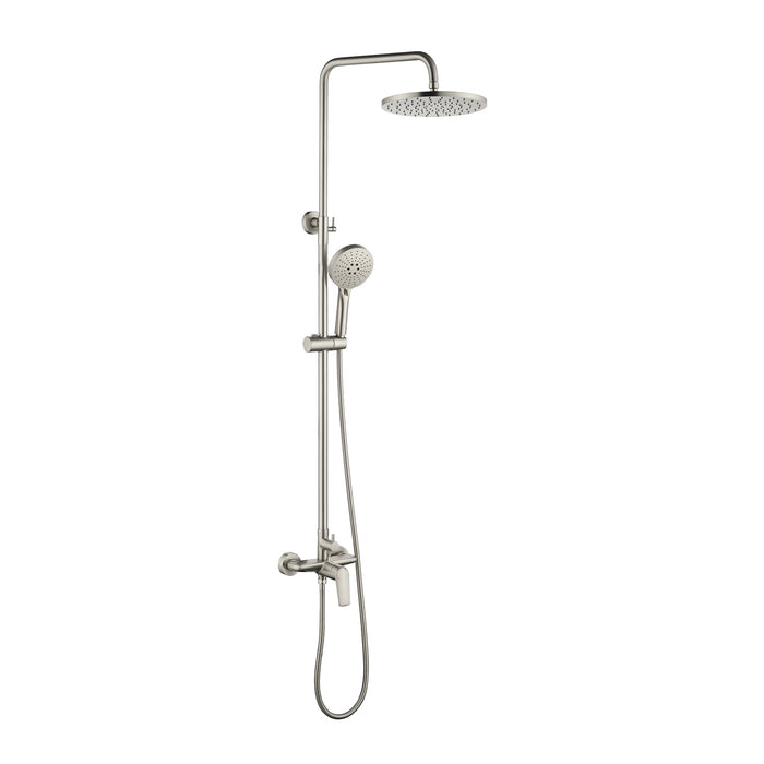 Topcraft Wall-Mounted 10-Inch Rain Shower System with Handheld Faucet