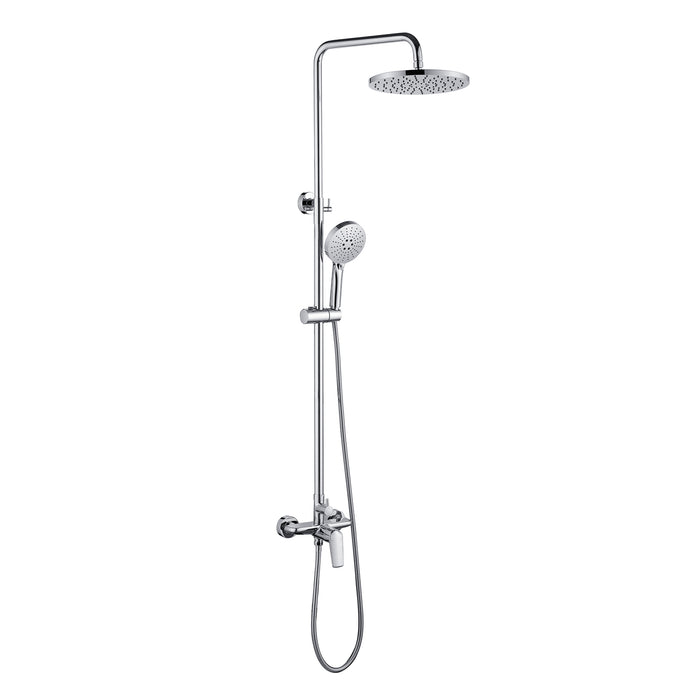 Topcraft Wall-Mounted 10-Inch Rain Shower System with Handheld Faucet