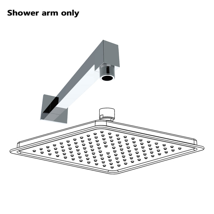 Metal Rectangle Shower Arm in Chrome