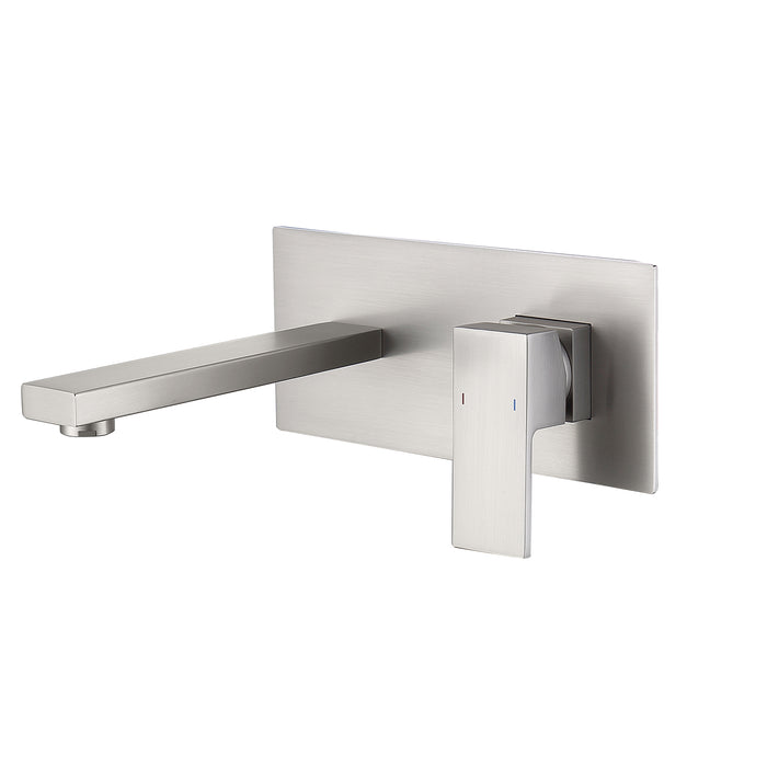 Wall Mount Faucet for Bathroom Sink or Bathtub, Single Handle 2 Holes Brass Rough-in Valve Included