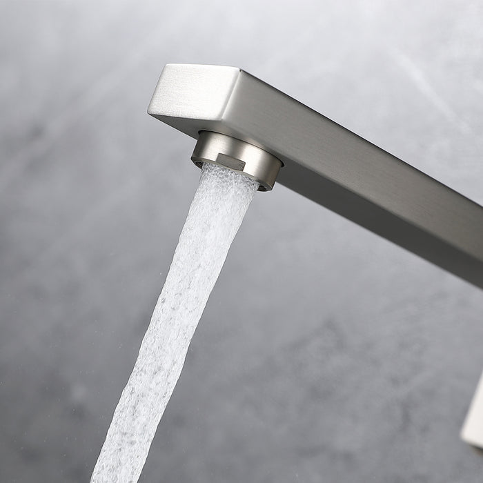 Wall Mount Faucet for Bathroom Sink or Bathtub, Single Handle 2 Holes Brass Rough-in Valve Included