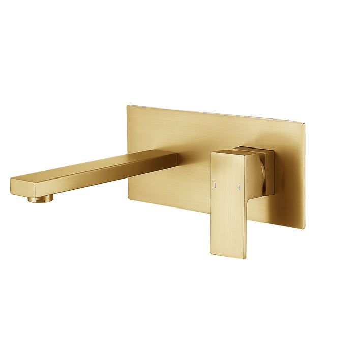 Wall Mount Faucet for Bathroom Sink or Bathtub, Single Handle 2 Holes Brass Rough-in Valve Included