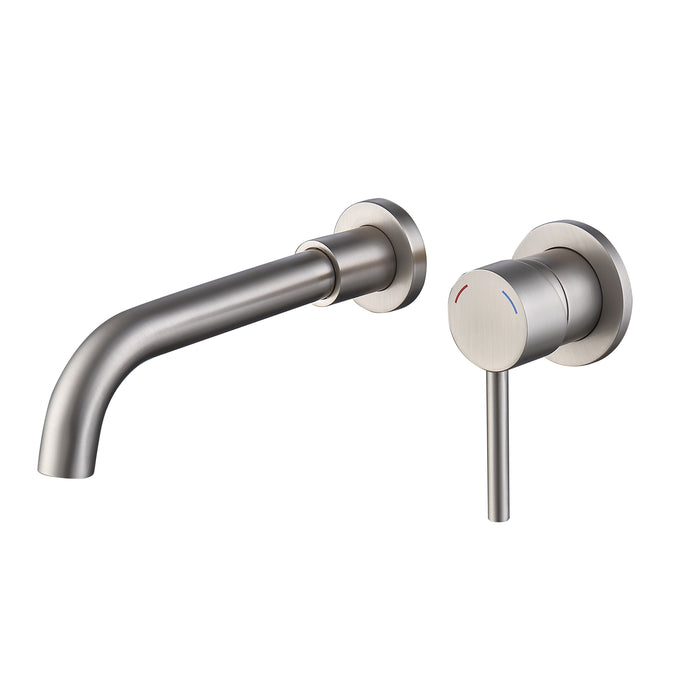 Wall Mount Faucet for Bathroom Sink or Bathtub, Single Handle 2 Holes Brass Rough-in Valve Included