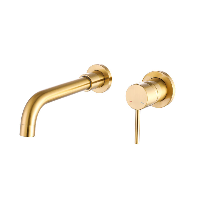 Wall Mount Faucet for Bathroom Sink or Bathtub, Single Handle 2 Holes Brass Rough-in Valve Included