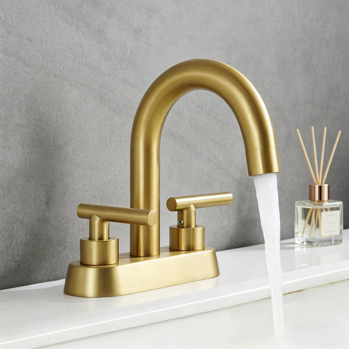 4 Inch Vanity Faucet Bathroom Faucet Dual Handle Bathroom Basin Faucet Leak-Free Brass