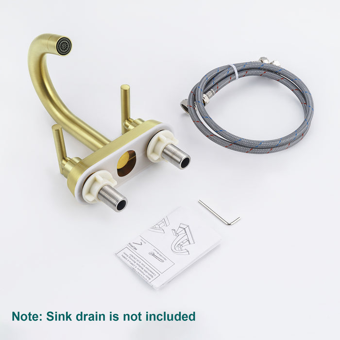 4 Inch Vanity Faucet Bathroom Faucet Dual Handle Bathroom Basin Faucet Leak-Free Brass